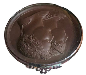 Napoleon Bonaparte & Marie Louise Bronzed Metal Portrait Profile Roundel, After Andrieu.