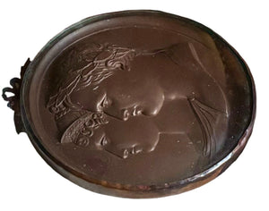 Napoleon Bonaparte & Marie Louise Bronzed Metal Portrait Profile Roundel, After Andrieu.