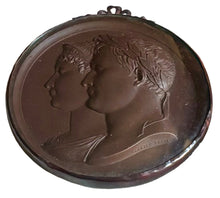 Napoleon Bonaparte & Marie Louise Bronzed Metal Portrait Profile Roundel, After Andrieu.