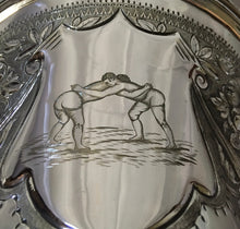 Large Victorian Silver Plated Wrestling Trophy Cup. Henry Bourne, Birmingham circa 1890.