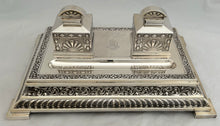 35 (Madras Presidency) Squadron RAF Indian Colonial Silver Inkstand. Orr Silver, Madras. 46.6 troy ounces.