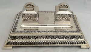 35 (Madras Presidency) Squadron RAF Indian Colonial Silver Inkstand. Orr Silver, Madras. 46.6 troy ounces.