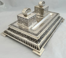 35 (Madras Presidency) Squadron RAF Indian Colonial Silver Inkstand. Orr Silver, Madras. 46.6 troy ounces.