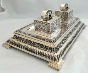 35 (Madras Presidency) Squadron RAF Indian Colonial Silver Inkstand. Orr Silver, Madras. 46.6 troy ounces.