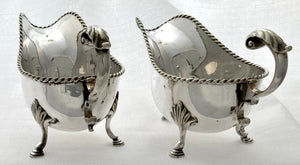 Sir Savile Brinton Crossley, A Late Victorian Pair of Silver Plated Sauce Boats.
