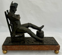 Napoleon Bonaparte at the Bivouac, 19th Century Seated Bronze Figure.