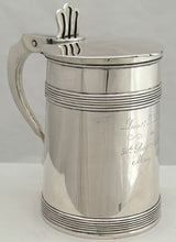 50th Regiment of Madras Native Infantry, British Indian Army, Silver Lidded Tankard. George Gordon & Co. Madras, circa 1825. 14.4 troy ounces.