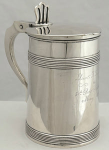 50th Regiment of Madras Native Infantry, British Indian Army, Silver Lidded Tankard. George Gordon & Co. Madras, circa 1825. 14.4 troy ounces.