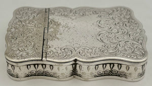 Second Half 19th Century Silver Plated, Serpentine Form, Twin Section Table Snuff Box.