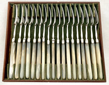 Georgian, George III, Cased Set of Silver & Mother of Pearl Fruit Knives & Forks for Eighteen. London 1809/10 Moses Brent.