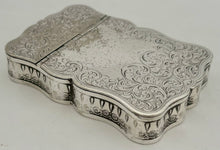 Second Half 19th Century Silver Plated, Serpentine Form, Twin Section Table Snuff Box.