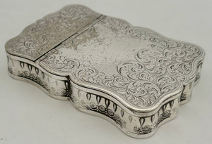 Second Half 19th Century Silver Plated, Serpentine Form, Twin Section Table Snuff Box.