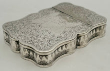 Second Half 19th Century Silver Plated, Serpentine Form, Twin Section Table Snuff Box.