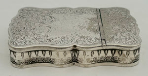 Second Half 19th Century Silver Plated, Serpentine Form, Twin Section Table Snuff Box.