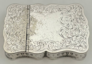 Second Half 19th Century Silver Plated, Serpentine Form, Twin Section Table Snuff Box.