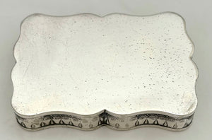 Second Half 19th Century Silver Plated, Serpentine Form, Twin Section Table Snuff Box.