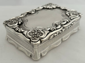 Victorian Silver Table Snuff Box. Birmingham 1850 Edward Smith. 5.2 troy ounces.