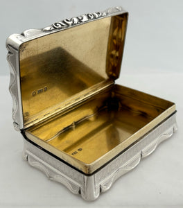 Victorian Silver Table Snuff Box. Birmingham 1850 Edward Smith. 5.2 troy ounces.