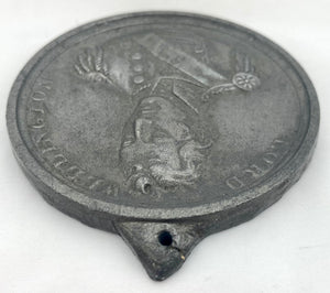 Lord Wellington, a Uniface Cast Lead Medal, circa 1813.