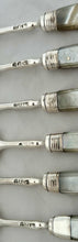 Georgian, George III, Silver & Mother of Pearl Dessert Knives & Forks for Twelve. Sheffield 1819 James Crawshaw.