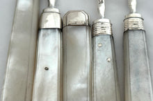 Georgian, George III, Silver & Mother of Pearl Dessert Knives & Forks for Twelve. Sheffield 1819 James Crawshaw.