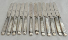 Georgian, George III, Silver & Mother of Pearl Dessert Knives & Forks for Twelve. Sheffield 1819 James Crawshaw.