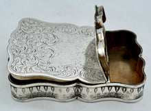 Second Half 19th Century Silver Plated, Serpentine Form, Twin Section Table Snuff Box.