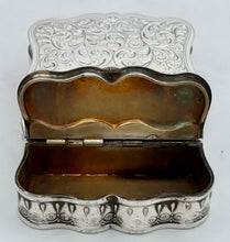 Second Half 19th Century Silver Plated, Serpentine Form, Twin Section Table Snuff Box.