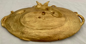 Late 19th Century French Naturalistic Gilt Metal High Relief Tray.