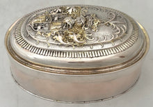 18th Century Continental, Parcel-Gilt, Silver Armorial Toilet Box. 9.8 troy ounces.