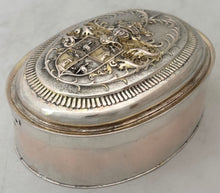 18th Century Continental, Parcel-Gilt, Silver Armorial Toilet Box. 9.8 troy ounces.