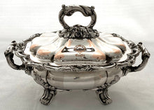 Georgian, George IV, Pair of Old Sheffield Plate Crested Sauce Tureens, circa 1820.