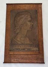 HRH Elizabeth II Bronze Portrait Profile Plaque, Royal Glasgow Institute of Fine Arts, circa 1952.