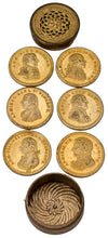 ‘Naval Victories’ 1794 - 1816, Early 19th Century Cased Set of Gilt Metal Medalets.
