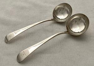 Georgian, George III, Pair of Silver Sauce Ladles. London 1782/83 Richard Crossley. 3.2 troy ounces.