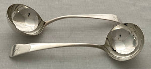 Georgian, George III, Pair of Silver Sauce Ladles. London 1782/83 Richard Crossley. 3.2 troy ounces.