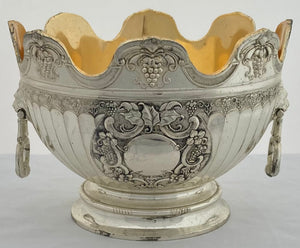 Silver Plated & Fluted Monteith Bowl with Lion Mask Handles.