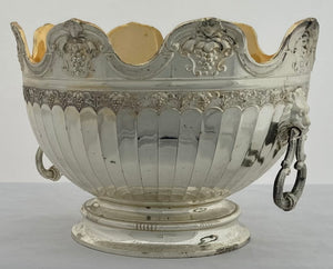 Silver Plated & Fluted Monteith Bowl with Lion Mask Handles.