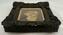 Oliver Cromwell, Lord Protector, Gilt Metal Bust in Armour Within an Ornate Black Frame.