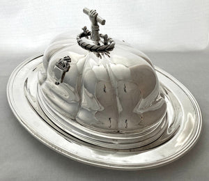 'Stephenson's Rocket', Old Sheffield Plate Armorial Meat Dome for Robert Stephenson.