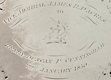 Georgian, George II, Silver Waiter for Vice Admiral James R Dacres. London 1758 William & Robert Peaston. 10.6 troy ounces.