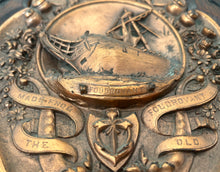 'Made From The Old Foudroyant' Oak Plaque & Copper Shield.