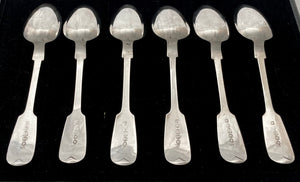 Six Early Victorian Silver Teaspoons. Newcastle 1838 Thomas Wheatley. 2.7 troy ounces.