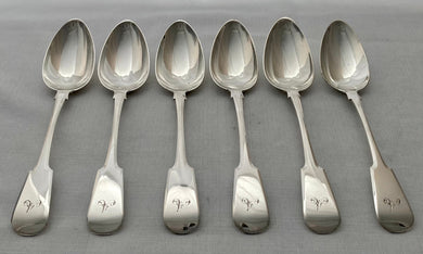 Six Georgian Scottish Provincial Silver Tablespoons. William Jamieson of Aberdeen. 14.1 troy ounces.