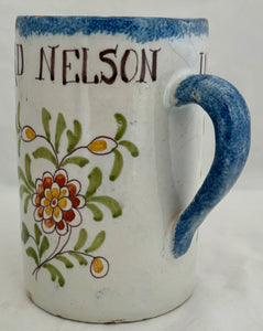 Lord Nelson Centenary Continental Tin Glaze (Faience/Delft) Portrait Tankard, circa 1905.