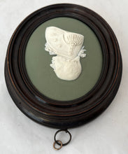 Admiral Lord Richard Howe, 1st Earl Howe, Wedgwood Green Jasperware Portrait Profile Plaque.