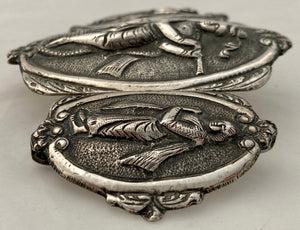 Burmese White Metal Figural Relief Buckle. 1.7 troy ounces.