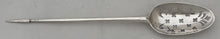 George II Silver Shell Back Mote Spoon. London Circa 1748, Samuel Holmes.