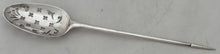 George II Silver Shell Back Mote Spoon. London Circa 1748, Samuel Holmes.