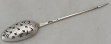 George II Silver Shell Back Mote Spoon. London Circa 1748, Samuel Holmes.